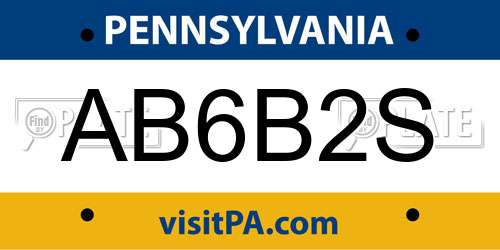 AB6B2S Pennsylvania License Plate