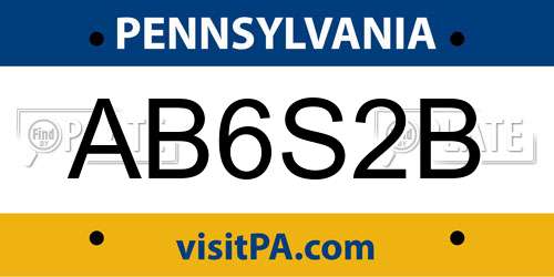 AB6S2B Pennsylvania License Plate