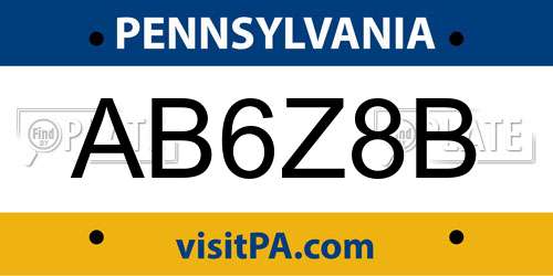 AB6Z8B Pennsylvania License Plate