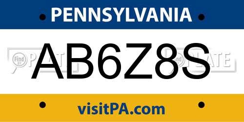 AB6Z8S Pennsylvania License Plate