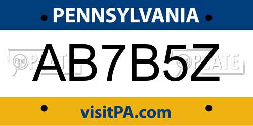 AB7B5Z Pennsylvania License Plate