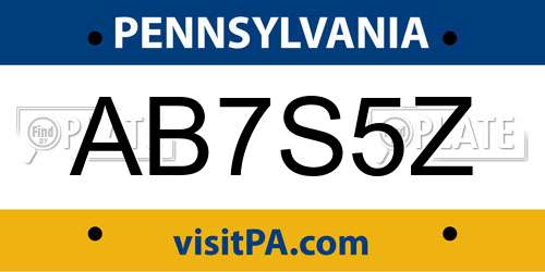 AB7S5Z Pennsylvania License Plate