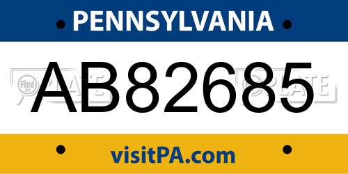 AB82685 Pennsylvania License Plate