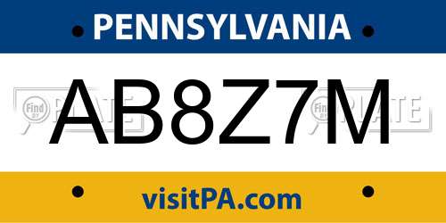 AB8Z7M Pennsylvania License Plate
