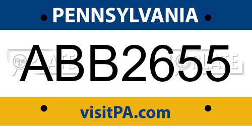 ABB2655 Pennsylvania License Plate