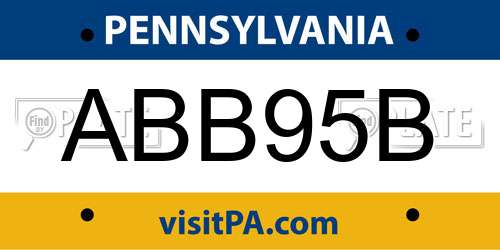 ABB95B Pennsylvania License Plate