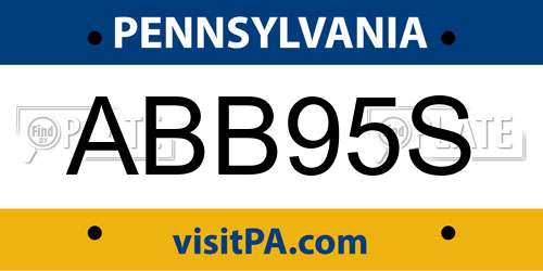ABB95S Pennsylvania License Plate