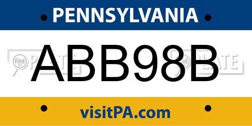 ABB98B Pennsylvania License Plate