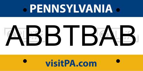 ABBTBAB Pennsylvania License Plate