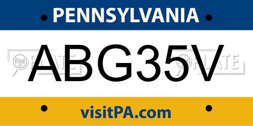 ABG35V Pennsylvania License Plate