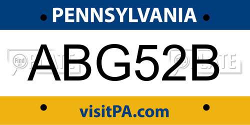 ABG52B Pennsylvania License Plate