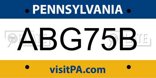 ABG75B Pennsylvania License Plate