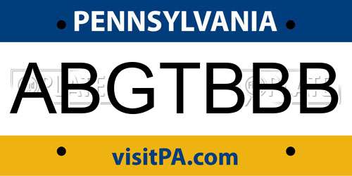 ABGTBBB Pennsylvania License Plate
