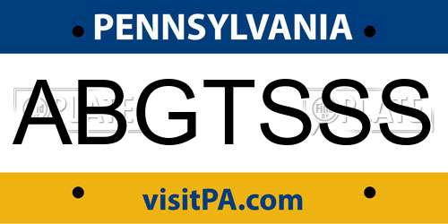 ABGTSSS Pennsylvania License Plate