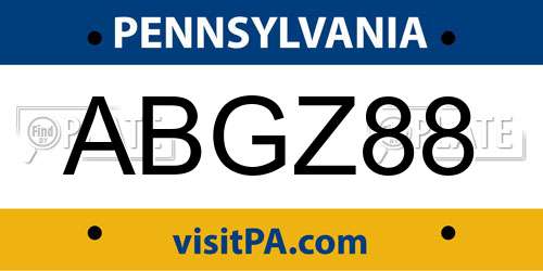 ABGZ88 Pennsylvania License Plate