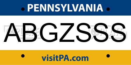 ABGZSSS Pennsylvania License Plate