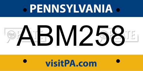 ABM258 Pennsylvania License Plate