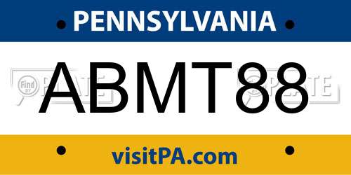 ABMT88 Pennsylvania License Plate
