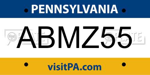 ABMZ55 Pennsylvania License Plate