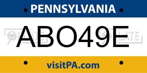 ABO49E Pennsylvania License Plate