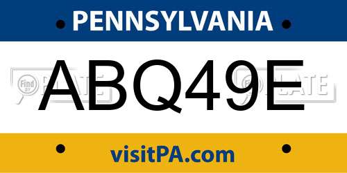 ABQ49E Pennsylvania License Plate
