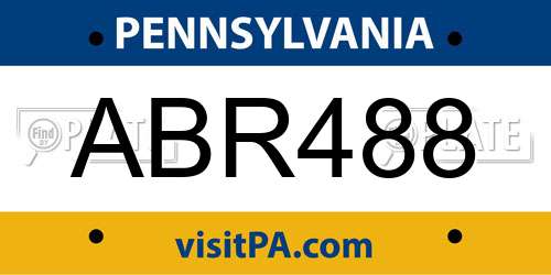 ABR488 Pennsylvania License Plate