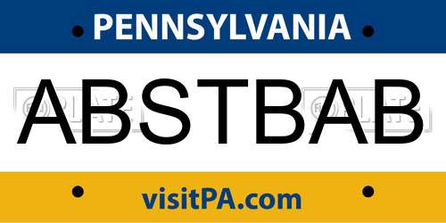 ABSTBAB Pennsylvania License Plate