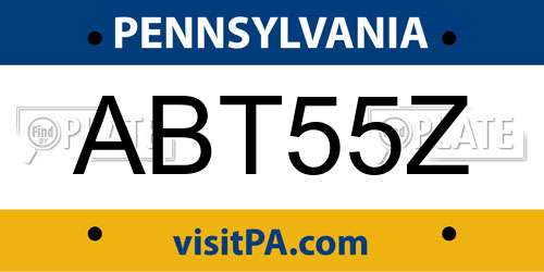 ABT55Z Pennsylvania License Plate
