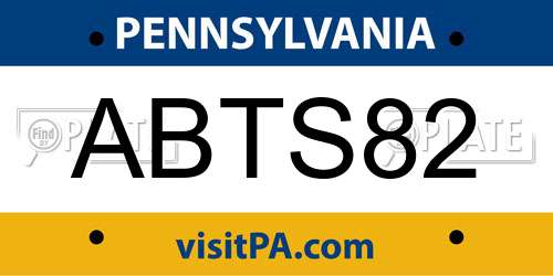 ABTS82 Pennsylvania License Plate