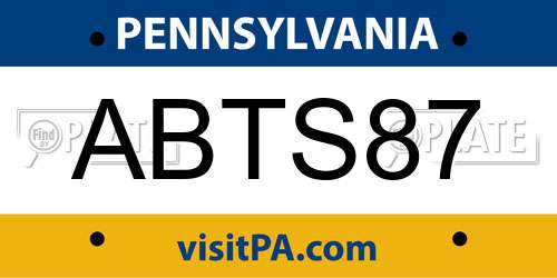 ABTS87 Pennsylvania License Plate