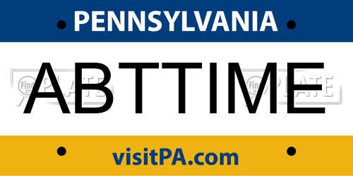ABTTIME Pennsylvania License Plate