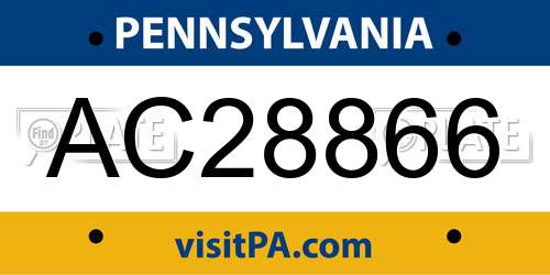 AC28866 Pennsylvania License Plate
