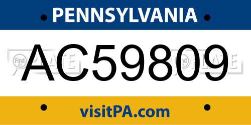 AC59809 Pennsylvania License Plate