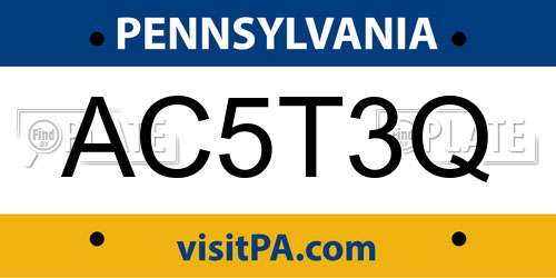 AC5T3Q Pennsylvania License Plate