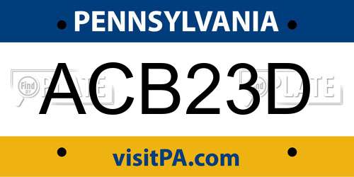 ACB23D Pennsylvania License Plate
