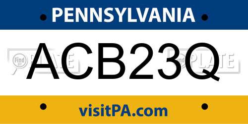 ACB23Q Pennsylvania License Plate