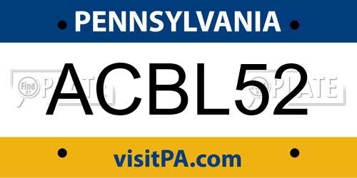 ACBL52 Pennsylvania License Plate
