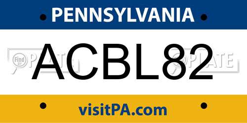 ACBL82 Pennsylvania License Plate