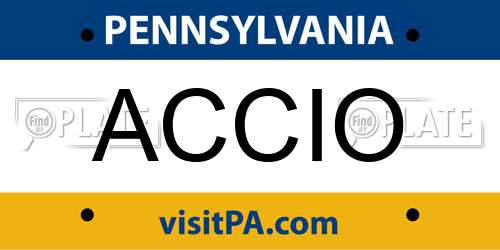 ACCIO Pennsylvania License Plate