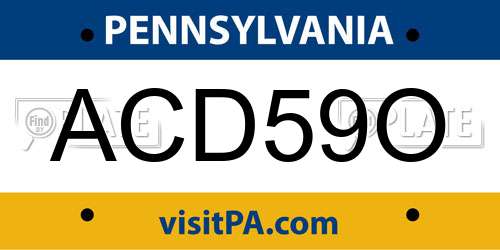 ACD59O Pennsylvania License Plate