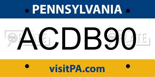 ACDB90 Pennsylvania License Plate