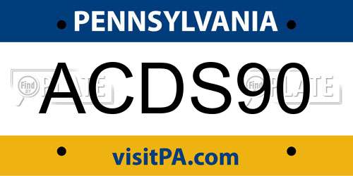 ACDS90 Pennsylvania License Plate
