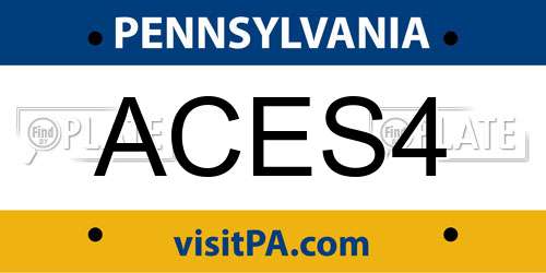 ACES4 Pennsylvania License Plate