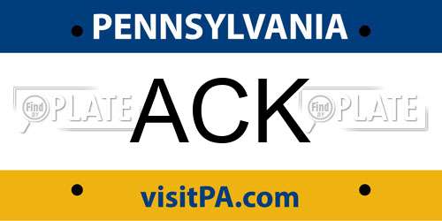 ACK Pennsylvania License Plate