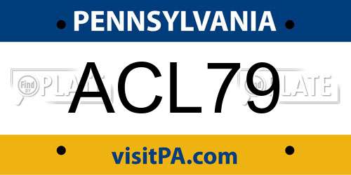 ACL79 Pennsylvania License Plate