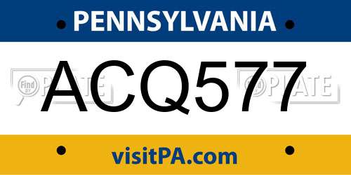 ACQ577 Pennsylvania License Plate