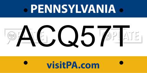 ACQ57T Pennsylvania License Plate