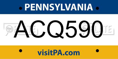 ACQ590 Pennsylvania License Plate