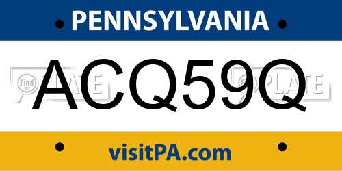 ACQ59Q Pennsylvania License Plate