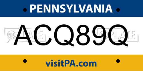 ACQ89Q Pennsylvania License Plate
